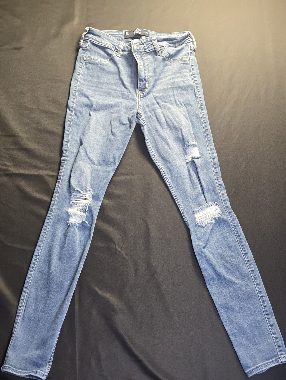 Hollister High-Rise Distressed Jean Leggings Size 6L W28 Advanced Stretch Y2K